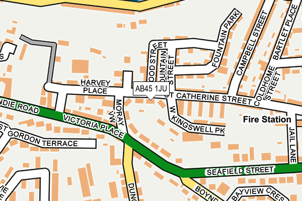 AB45 1JU map - OS OpenMap – Local (Ordnance Survey)