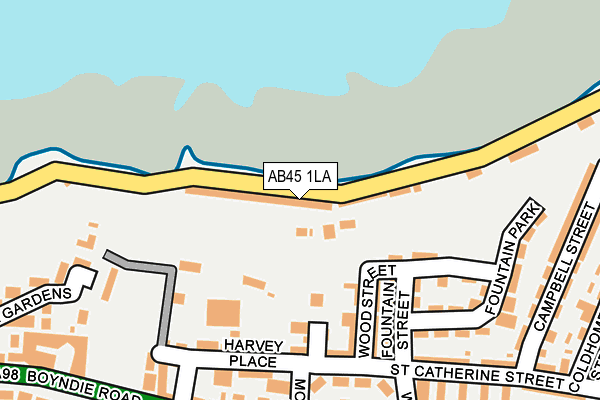 AB45 1LA map - OS OpenMap – Local (Ordnance Survey)