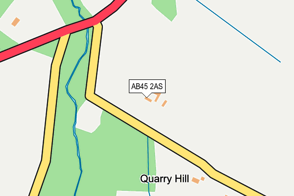 AB45 2AS map - OS OpenMap – Local (Ordnance Survey)