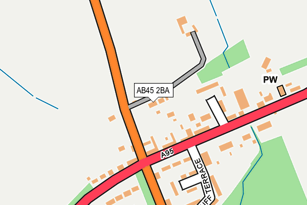 AB45 2BA map - OS OpenMap – Local (Ordnance Survey)