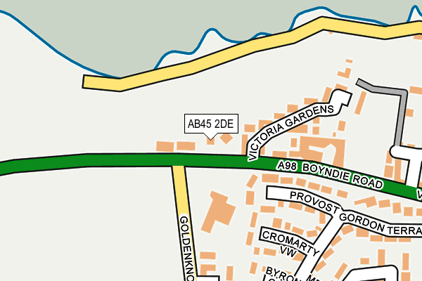 AB45 2DE map - OS OpenMap – Local (Ordnance Survey)