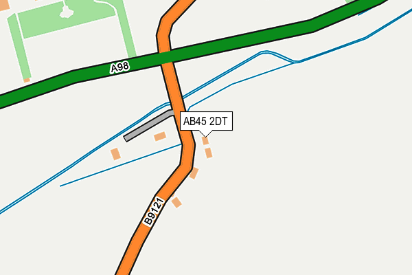 AB45 2DT map - OS OpenMap – Local (Ordnance Survey)