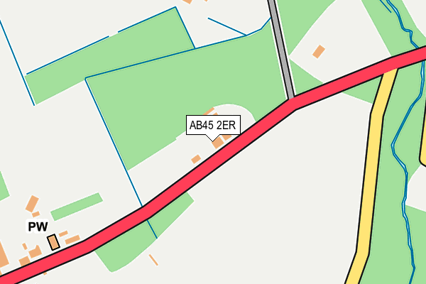 AB45 2ER map - OS OpenMap – Local (Ordnance Survey)