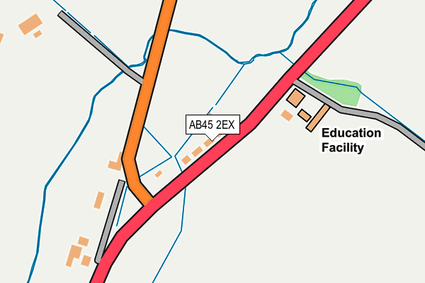 AB45 2EX map - OS OpenMap – Local (Ordnance Survey)