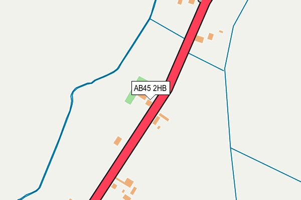 AB45 2HB map - OS OpenMap – Local (Ordnance Survey)