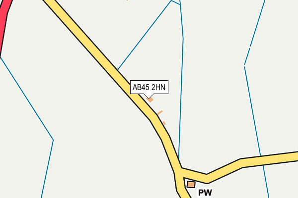 AB45 2HN map - OS OpenMap – Local (Ordnance Survey)