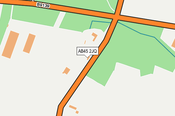 AB45 2JQ map - OS OpenMap – Local (Ordnance Survey)
