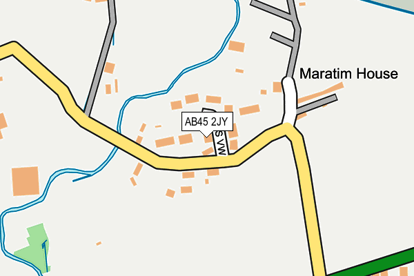 AB45 2JY map - OS OpenMap – Local (Ordnance Survey)