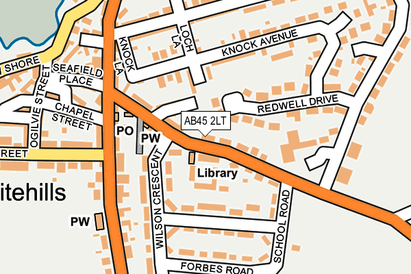 AB45 2LT map - OS OpenMap – Local (Ordnance Survey)