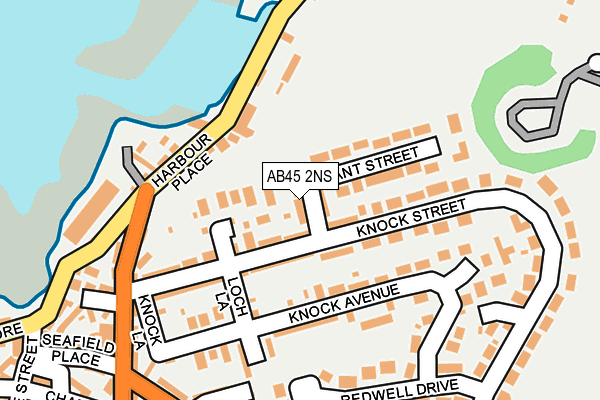 AB45 2NS map - OS OpenMap – Local (Ordnance Survey)