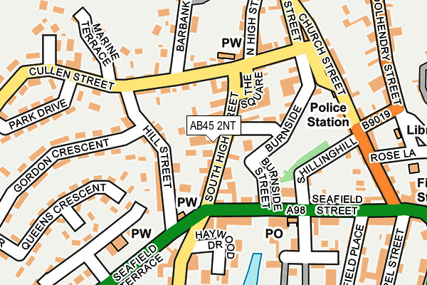 AB45 2NT map - OS OpenMap – Local (Ordnance Survey)