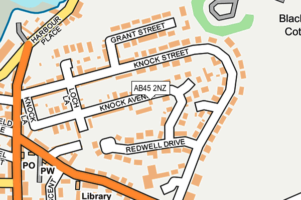 AB45 2NZ map - OS OpenMap – Local (Ordnance Survey)