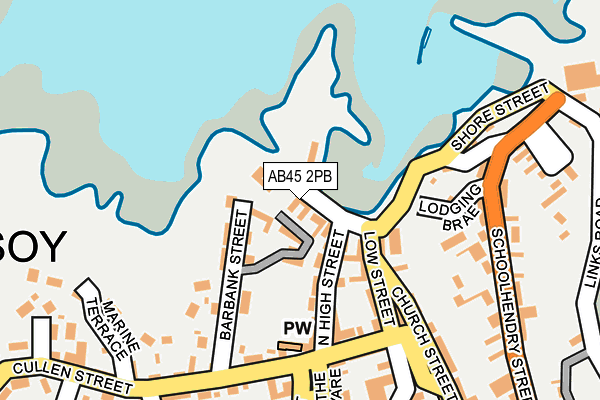 AB45 2PB map - OS OpenMap – Local (Ordnance Survey)