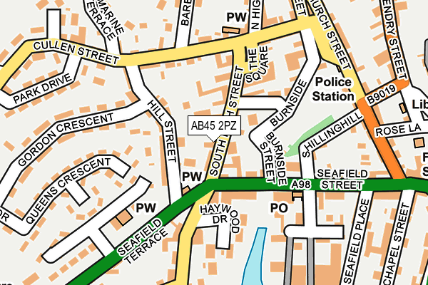 AB45 2PZ map - OS OpenMap – Local (Ordnance Survey)