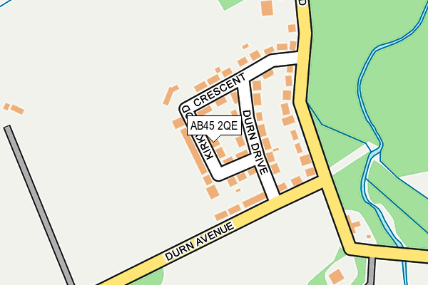AB45 2QE map - OS OpenMap – Local (Ordnance Survey)