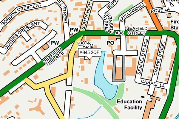 AB45 2QF map - OS OpenMap – Local (Ordnance Survey)