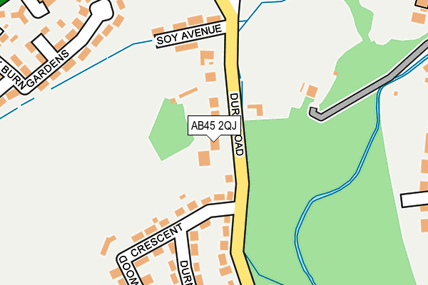 AB45 2QJ map - OS OpenMap – Local (Ordnance Survey)
