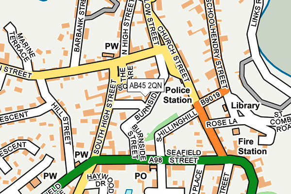 AB45 2QN map - OS OpenMap – Local (Ordnance Survey)
