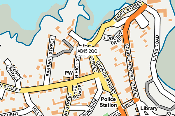 AB45 2QQ map - OS OpenMap – Local (Ordnance Survey)