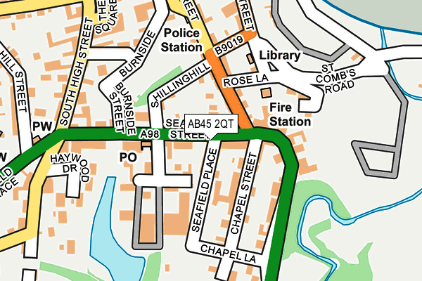 AB45 2QT map - OS OpenMap – Local (Ordnance Survey)