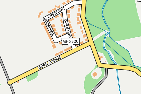 AB45 2QU map - OS OpenMap – Local (Ordnance Survey)