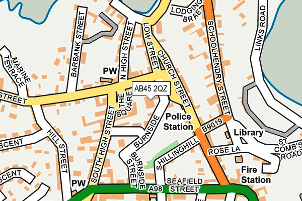 AB45 2QZ map - OS OpenMap – Local (Ordnance Survey)