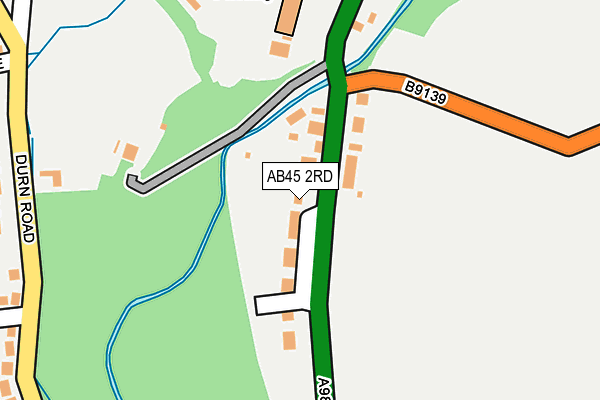 AB45 2RD map - OS OpenMap – Local (Ordnance Survey)