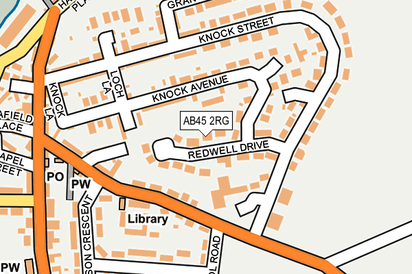 AB45 2RG map - OS OpenMap – Local (Ordnance Survey)