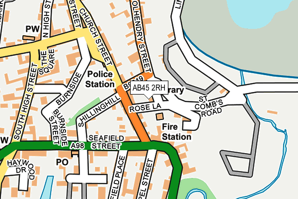 AB45 2RH map - OS OpenMap – Local (Ordnance Survey)