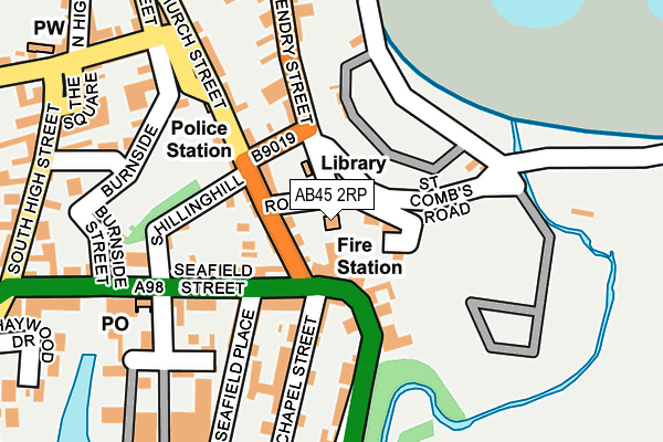 AB45 2RP map - OS OpenMap – Local (Ordnance Survey)