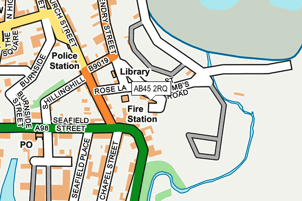 AB45 2RQ map - OS OpenMap – Local (Ordnance Survey)