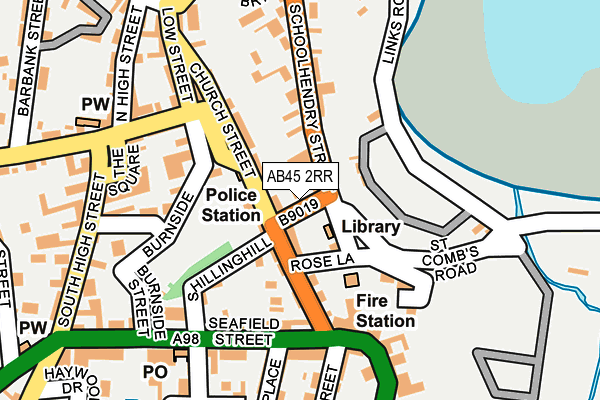 AB45 2RR map - OS OpenMap – Local (Ordnance Survey)