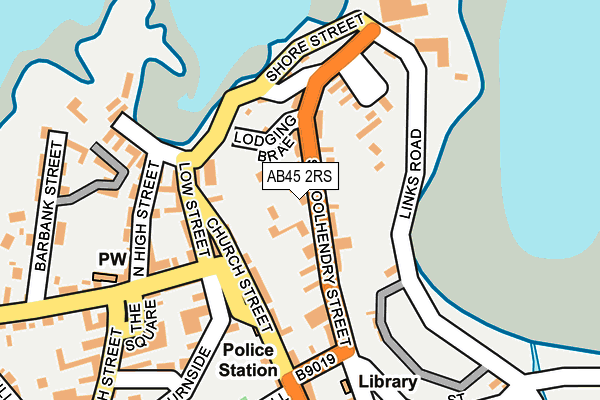 AB45 2RS map - OS OpenMap – Local (Ordnance Survey)