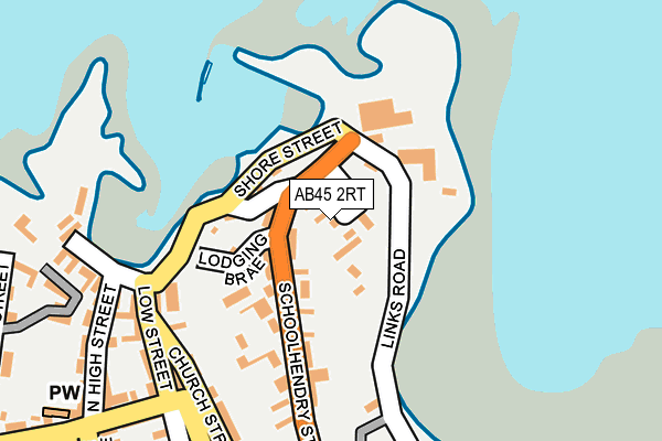 AB45 2RT map - OS OpenMap – Local (Ordnance Survey)