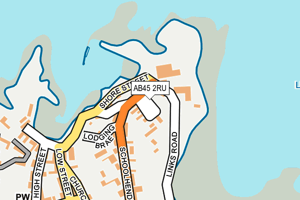 AB45 2RU map - OS OpenMap – Local (Ordnance Survey)