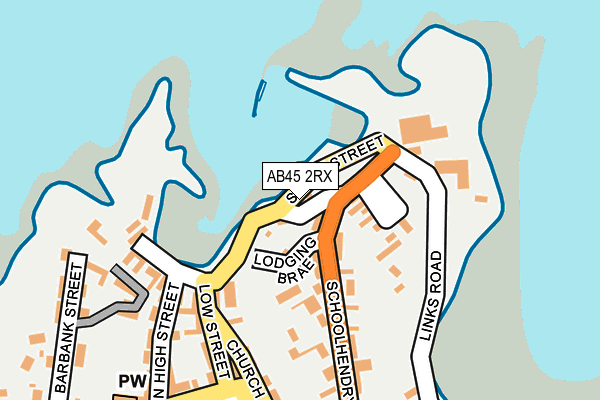AB45 2RX map - OS OpenMap – Local (Ordnance Survey)
