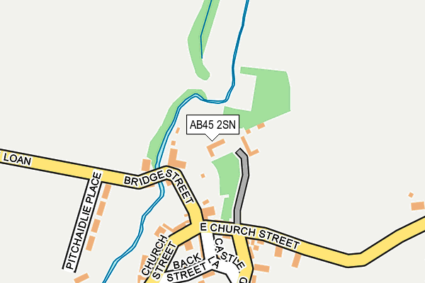 AB45 2SN map - OS OpenMap – Local (Ordnance Survey)