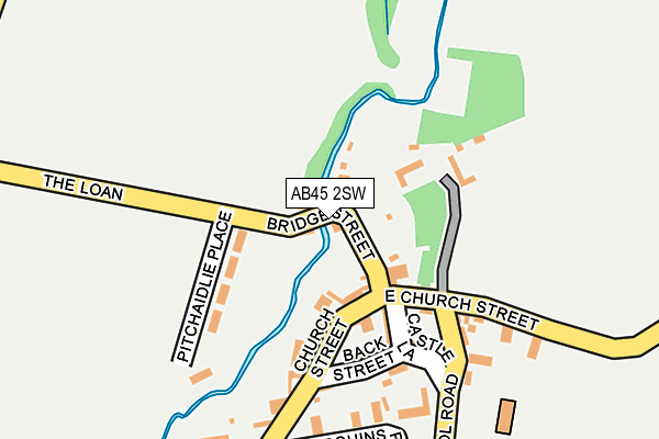 AB45 2SW map - OS OpenMap – Local (Ordnance Survey)