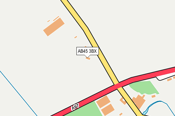 AB45 3BX map - OS OpenMap – Local (Ordnance Survey)