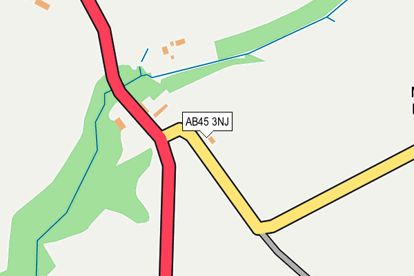 AB45 3NJ map - OS OpenMap – Local (Ordnance Survey)