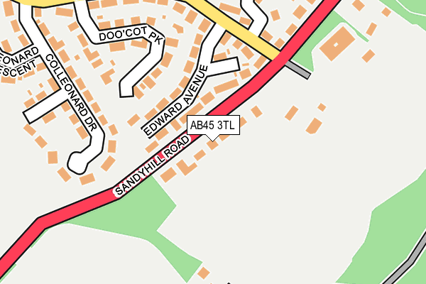 AB45 3TL map - OS OpenMap – Local (Ordnance Survey)