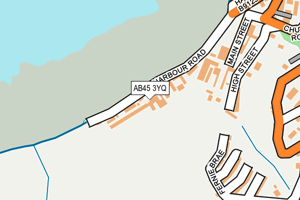 AB45 3YQ map - OS OpenMap – Local (Ordnance Survey)