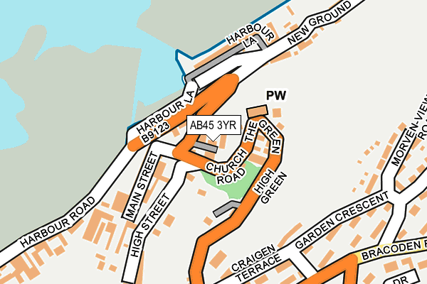 AB45 3YR map - OS OpenMap – Local (Ordnance Survey)