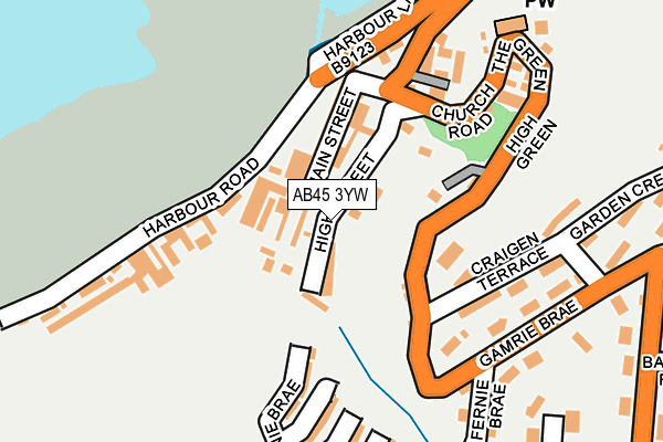 AB45 3YW map - OS OpenMap – Local (Ordnance Survey)