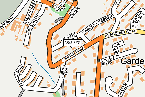AB45 3ZG map - OS OpenMap – Local (Ordnance Survey)