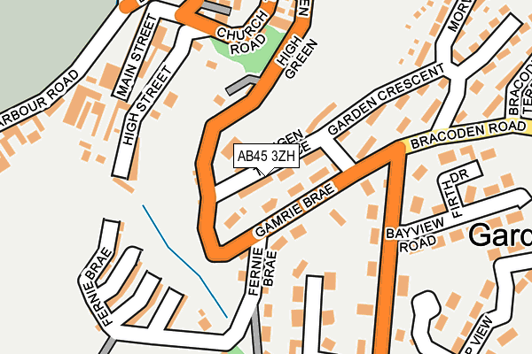 AB45 3ZH map - OS OpenMap – Local (Ordnance Survey)