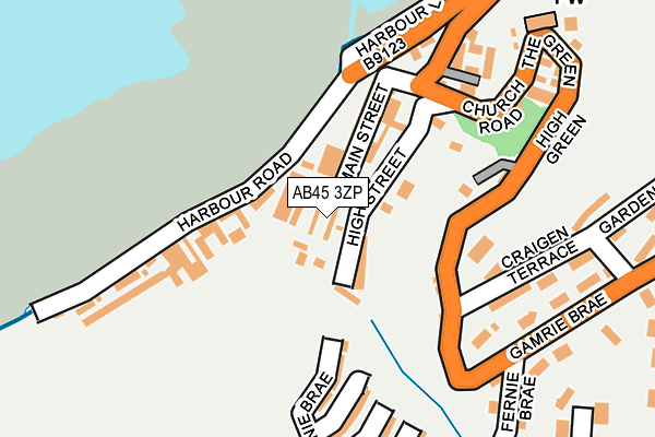 AB45 3ZP map - OS OpenMap – Local (Ordnance Survey)