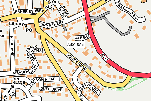 AB51 0AB map - OS OpenMap – Local (Ordnance Survey)