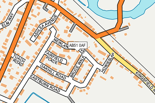 AB51 0AF map - OS OpenMap – Local (Ordnance Survey)