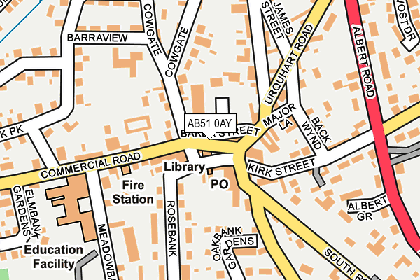 AB51 0AY map - OS OpenMap – Local (Ordnance Survey)
